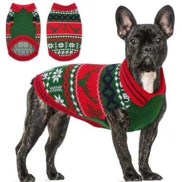 Imagem de Queenmore Suéter de cachorro de Natal, suéter de cachorro grande com design de lapela elegante, suéteres macios para cães grandes machos e fêmeas, roupas grossas e quentes para animais de estimação