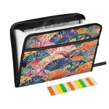 Imagem de Wassud Fãs coloridos vibrantes organizador de arquivos sanfonado carta a4 pastas de arquivo de papel organizador de documentos fólio com etiquetas pasta de arquivo expansível 13 bolsos