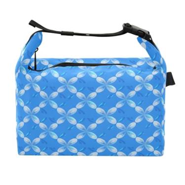 Imagem de STAYTOP Lancheira Blue Flowers com fivela de alça, lancheira isolada para meninos e meninas, lancheira térmica para trabalho escolar