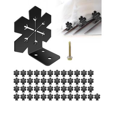 Imagem de 50 protetores de neve para telhados de metal, paradas de neve de gelo resistentes para telhados de metal, pare de deslizar do seu telhado com parafusos (pacote com 50)