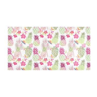 Imagem de Burbuja Tapete de corredor colorido abacaxi de pelúcia antiderrapante tapete de borracha para corredor, quarto, sala de estar, decoração de entrada, lavável na máquina, 51 x 99 cm