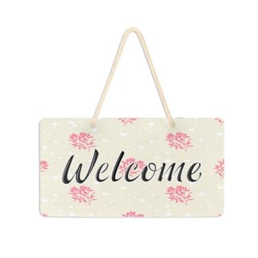 Imagem de Burbuja Placa de boas-vindas de flores de inverno para porta da frente, placa de boas-vindas de PVC para decoração de férias de casa de fazenda, 15 x 28 cm