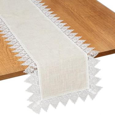 Imagem de Caminho De Mesa Renda Guipir Poli-Bambu 40x175cm Sofisticado