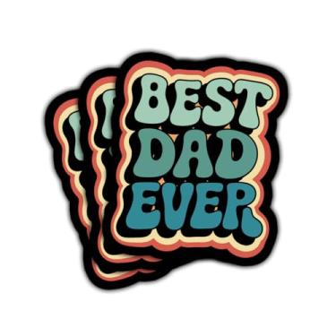 Imagem de 3 adesivos Best Dad Ever, decalque de vinil engraçado com citação do Dia dos Pais para pai, marido, avô, homens, laptop, carro, caderno, Hydro Flask, scrapbook, garrafa de água, bagagem de 7,6 cm