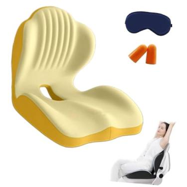 Imagem de SNCIDSGE Almofada de postura e assento, almofada em forma com suporte para as costas - almofada ergonômica para cadeira para sentar por muito tempo, antiderrapante, para escritório e carro (leve)