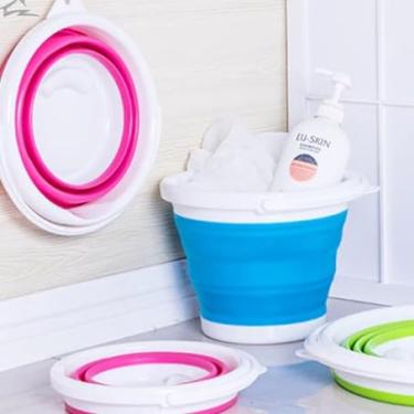 Imagem de Balde Silicone Retrátil 5L Dobrável Multiuso Portátil