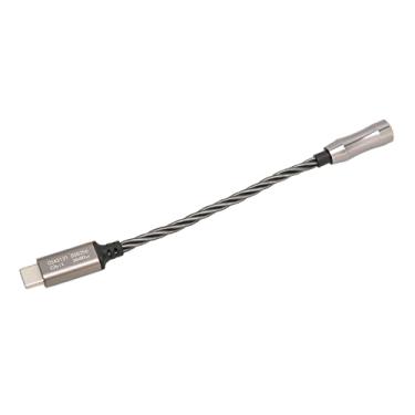 Imagem de Cryfokt Adaptador de Amplificador de Fone de Ouvido de Alto Desempenho Tipo C a 3,5 Mm para PC, 15 Cm/5,9 pol., Relação Sinal-ruído de 120 DB, Material de Cobre Banhado a Prata (Cinza legal)