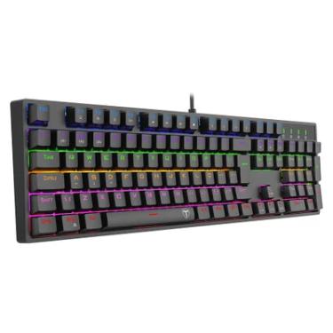Imagem de Teclado Mecanico Usb Gamer Rebel Rainbow Dust-proof Brown T-tgk328-br Preto