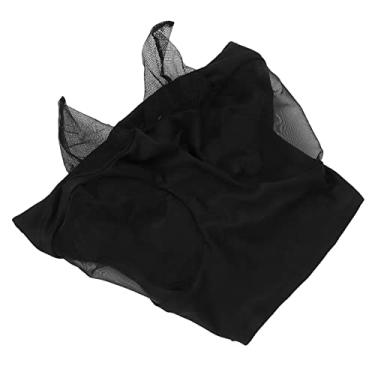 Imagem de Generic Máscara de Mosca de Malha de Cavalo Capa Elástica Respirável para Rosto de Cavalo para Proteção Eficaz para Equitação, Equipamento Equestre Adequado para Todos Os 1 Peça Azul (Preto)