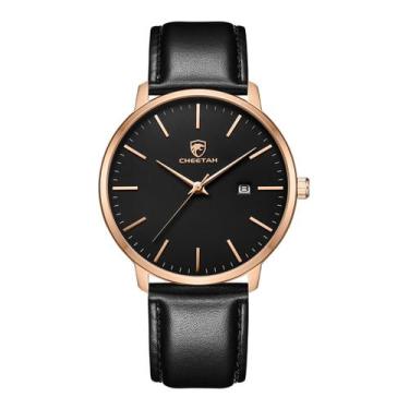 Imagem de Reloj CHEETAH Minimalista Impermeable de Cuarzo para Hombre Oro Rosa