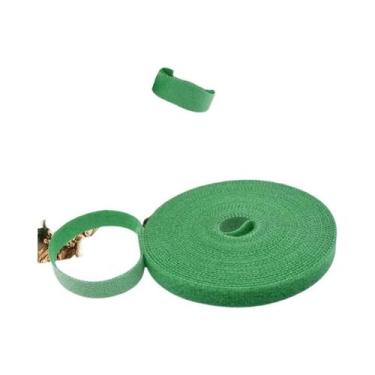 Imagem de Fita De Nylon Verde 5M Para Plantas, Reutilizável, Com Fecho De Gancho