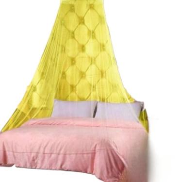 Imagem de Mosquiteiro de Teto Rendinha Filó com Elástico – Casal, Solteiro e Cama Box | Proteção Contra Mosquitos(Amarelo)