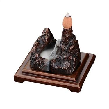 Imagem de porta-vara de incenso Queimador de incenso refluxo cobre luxuoso leve retrô ornamentos decorativos personalizados para meditação e ioga