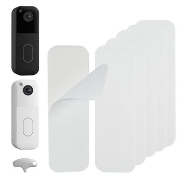 Imagem de Pacote com 6 fitas de campainha dupla face compatível com campainha de vídeo Blink 2ª geração, suporte adesivo sem broca para porta de apartamento com ferramenta de chave de campainha, fácil de