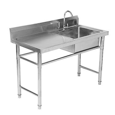 Imagem de Pia comercial industrial, pia de cozinha comercial, pia utilitária, pia independente de aço inoxidável, pia industrial de cozinha (120 cm)