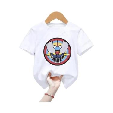 Imagem de Camiseta Infantil Branca Com Estampa Harajuku Mazinger Z Cartoon Robot