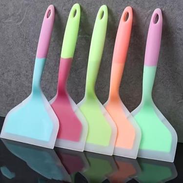 Imagem de Uma espátula de silicone antiaderente, adequada para panquecas, bifes, grelhar, fritar e cozinhar, cor aleatória