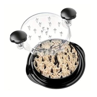 Imagem de Triturador Manual de Carne e Legumes – Desfiador de Frango com Tampa Transparente, Fácil de Usar, Portátil e Resistente para Cozinha