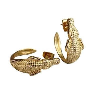 Imagem de Brincos De Estilo Punk Feminino Em Liga De Crocodilo, Joias De Moda Pa