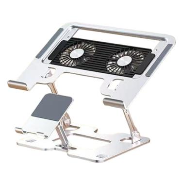 Imagem de Suporte para laptop e telefone, suporte de resfriamento ajustável para laptop e telefone, suporte ergonômico para computador - para escritório, quarto, casa, leitura, estudo, reunião, sala de aula