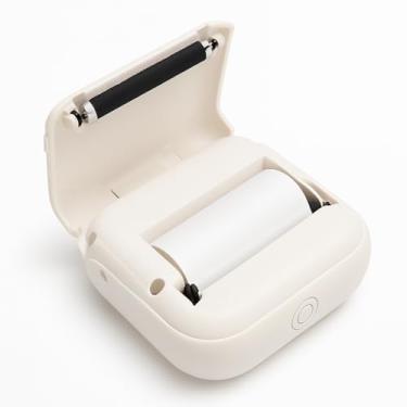 Imagem de Yunseity Impressora Térmica Pequena Portátil Bt, Impressora de Bolso, Usa Papel Térmico de 57x30mm para de Perguntas Erradas, Memorando de Foto de Conta (WHITE)