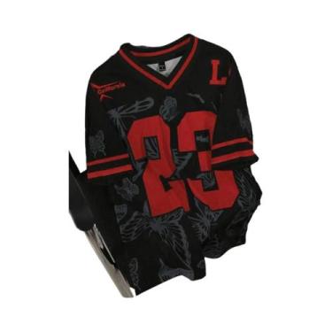 Imagem de Camiseta Feminina De Verão Com Estampa De Borboleta, Decote Em V, Mang