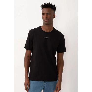 Imagem de Camiseta Preta Lisa Básica Becker Masculina Gola Redonda 100% Algodão,