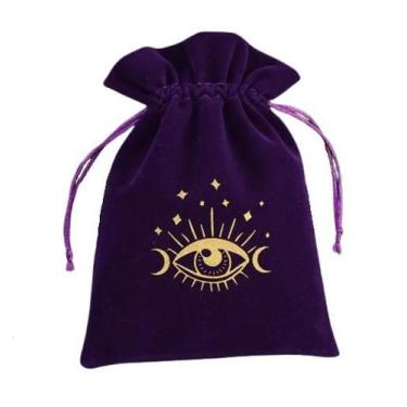 Imagem de Estojo Para Guardar Tarô Saco De Veludo Para Cartas Oráculo Runas Cris