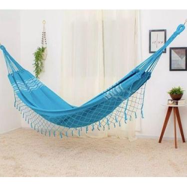 Imagem de Rede De Dormir Azul Celeste - Linha Deluxe - 180kg - Comfort - Fioese