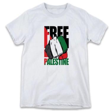 Imagem de 1 Camiseta Free Palestine Guerra Oriente Médio Israel Palestina, Branc
