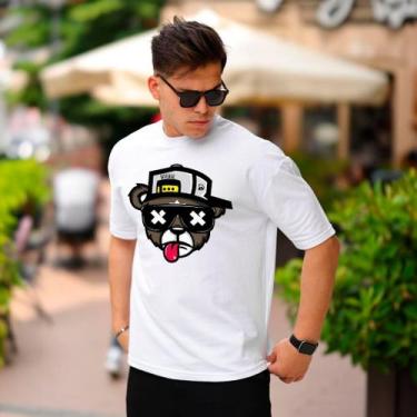 Imagem de Camiseta Manfinity Urso Bolado T-shirt Camisa Algodão Puro, Branco, G