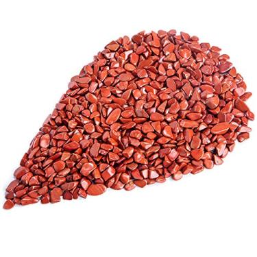 Imagem de FORBY Jaspe vermelho em formato irregular, pedras de quartzo de cristal triturado, pedras decorativas para casa, vasos, plantas, suculentas, cacto, 460 g