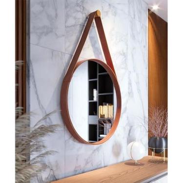 Imagem de Espelho Decorativo para Sala de Estar Ambiente Aqua 60cm Marrom - Imca