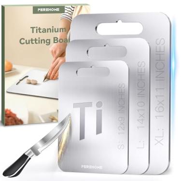 Imagem de Tábua de corte de titânio para cozinha, tábua de cortar na lava-louças, tábua de charcutaria dupla face para cozinha, acampamento ao ar livre, tábuas de corte para carnes, frutas, legumes, bolo