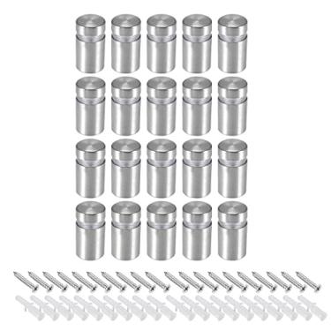 Imagem de Uxcell Suporte de parede de aço inoxidável para suporte de parede para pendurar unhas de 12 mm de diâmetro 22 mm de comprimento com parafusos de montagem, 20 peças