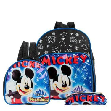 Imagem de Mochila Escolar Mickey Mouse Disney Costa Lancheira+Estojo - TOYS 2U