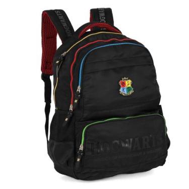 Imagem de Mochila Harry Potter Costas Escolar Lufa Lufa Preto Juvenil - Luxcel