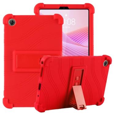 Imagem de FIEWESEY Capa para tablet Lenovo Tab One de 8,7 polegadas, à prova de choque, leve, protetora de silicone macio e ajustável para tablet Lenovo Tab One 22.1 cm/K9 TB305FU (2025) (vermelho)