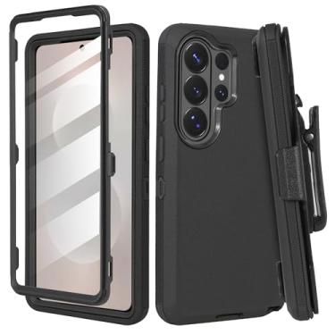 Imagem de Capa Thousand Gear compatível com Samsung Galaxy S26 Plus com protetor de tela integrado, capa protetora robusta de corpo inteiro com clipe de cinto, capa resistente à prova de choque (preto)