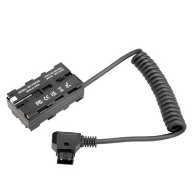Imagem de Bateria falsa dupla face bateria falsa WY-VL-F bateria fictícia D-Tap para dupla face NP-F550 cabo enrolado acoplador DC acessório para monitores/luz de vídeo LED/microfone/