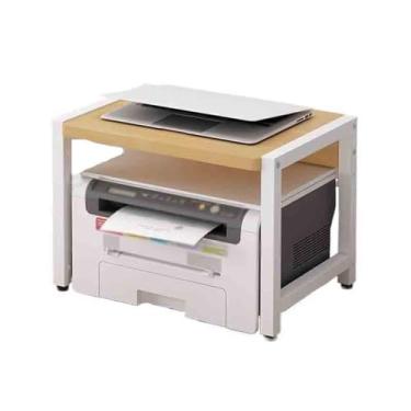 Imagem de Copiadora para escritório, escritório, casa, máquina de fax, prateleira de armazenamento, mesa de impressora de altura ajustável (natural)