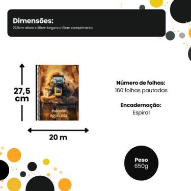 Imagem de Caderno Universitário Capa Dura Potência Agrícola 1 Matéria - 160 folh