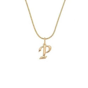 Imagem de Colar veneziana com pingente letra P - Banhado em ouro 18k - Valencio 