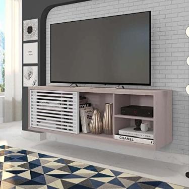 Imagem de Rack Suspenso para Tv até 55 Polegadas 136cm em Bp Porta Ripada Multiverso Espresso Móveis