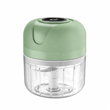 Imagem de Processador de alimentos elétrico, mini moedor de carne portátil, recarregável via USB, 250ml, adequado para carnes e vegetais.(Branco)