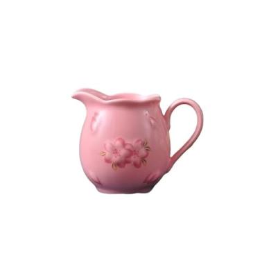 Imagem de x3anggyt5 Jarro creamer criativo Sakura para café e leite, pote de molho de cerâmica com alça de leite e jarra de xarope (rosa)