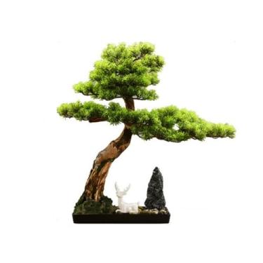 Imagem de Plantas falsas, árvore de bonsai artificial criativa com vaso de cerâmica, decoração de casa, planta falsa para sala de estar e escritório