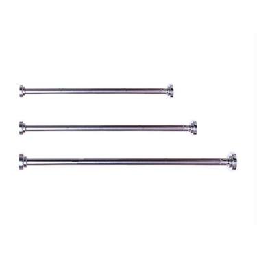 Imagem de Haste de cortina de chuveiro telescópica de aço inoxidável, haste de toalheiro, trilho de cortina de chuveiro, barra de apoio para guarda-roupa, prata, (7 tamanhos, 105 ~ 160 cm