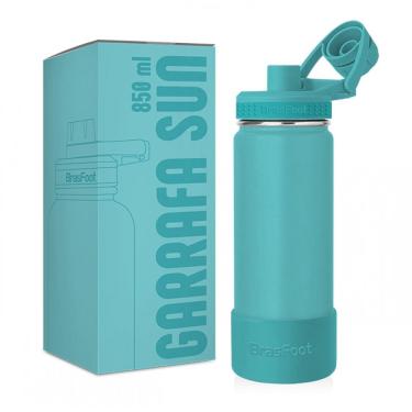 Imagem de Garrafa Térmica Sun Base Silicone Premium - Verde Água - 850ml - Brasfoot