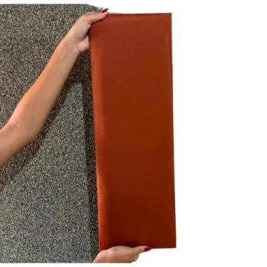 Imagem de Cabeceira Dubai Estofada Modular 20x60 cm para Cama Box | Placa Retangular Autocolante | Design Moderno(13,TERRA COTA)